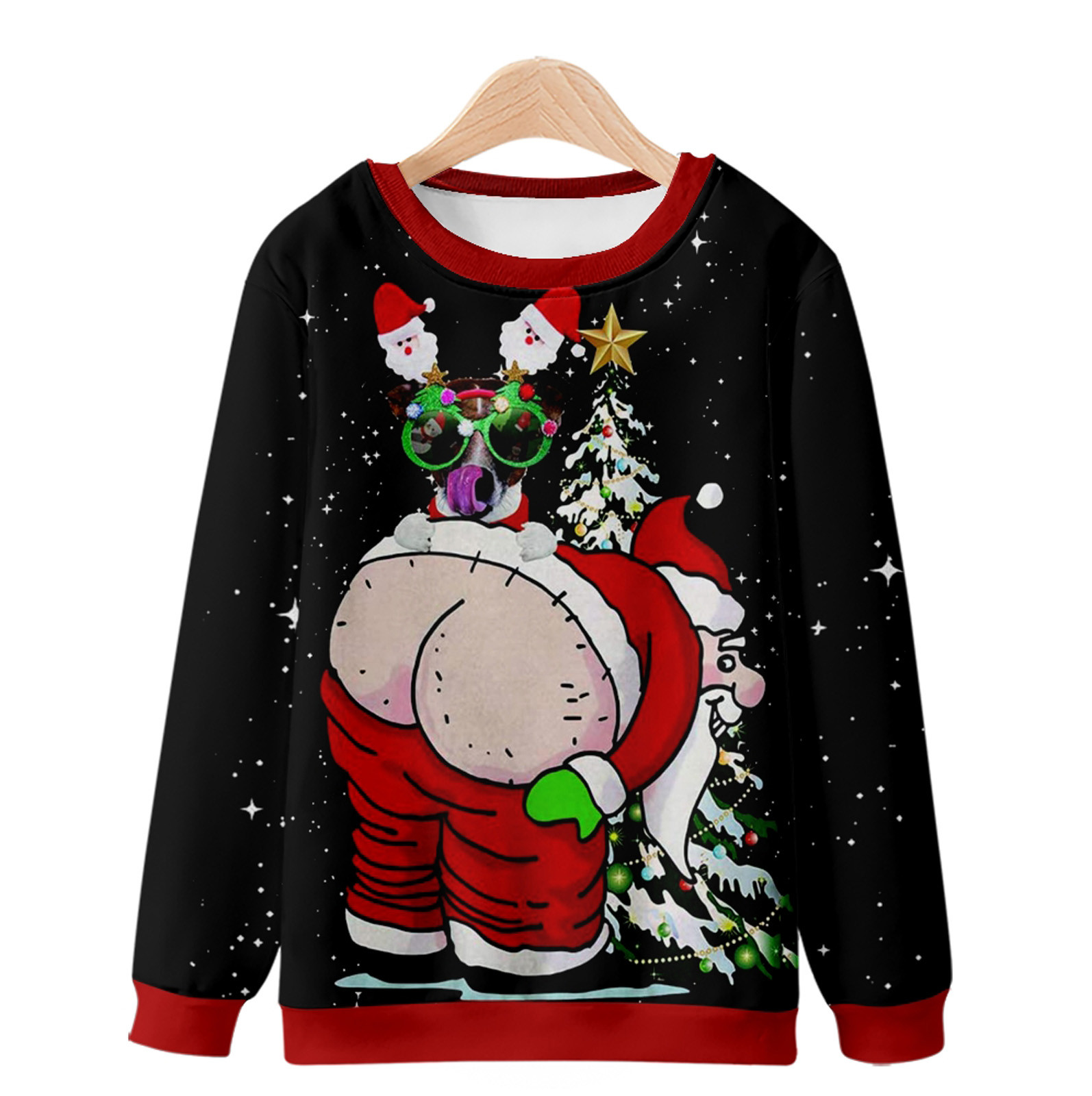 YanHoo Ugly Christmas Sweater Unisex Plus Size 3D Graphic Christmas Sweatshirts Plus Size for Women Men Funny Cute Santa Claus Xmas Sweater Holiday Top Christmas Gifts Walmart