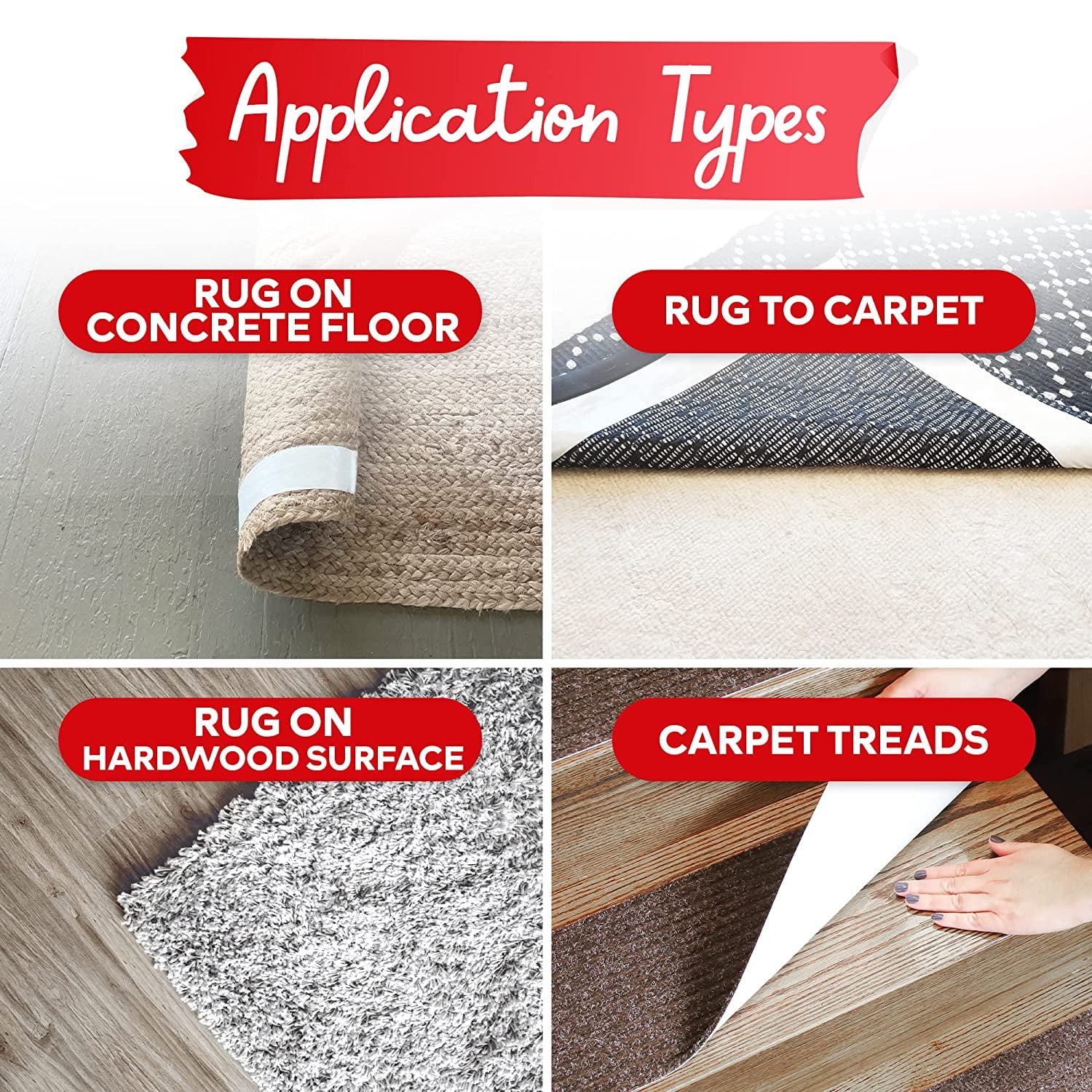 The Good Stuff Rug Gripper Tape for Hardwood and Laminate Floors [10 Yards/Extreme Strength] Keep Rug in Place on Carpet, Laminate, tiles, and Wooden