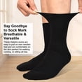 thumbnail image 2 of Crew Socks Women, 6 Pairs Extra Wide Loose Fitting Men Socks Comfortable Wide Sock, 2 of 5