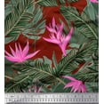 thumbnail image 1 of Soimoi polyester Crepe Fabric Floral & Leaves Tropical Printed Fabric 1 Yard 52 Inch Wide, 1 of 1