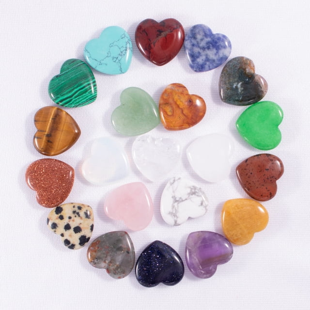 Regalo de decoración de amor de cristal natural de fuente de cristal rosa de 20 mm sin agujero en forma de corazón de melocotón Piedra de ojo de tigre Piedra en forma de corazón
