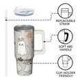thumbnail image 3 of 30 Oz Halloween Tumbler with Handle and Straw, Skeleton Witch Cat Travel Tumbler, Halloween Party Gifts for Women Adults Teenagers, 3 of 5