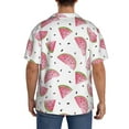 thumbnail image 5 of Xecao offers the Watermelon for Men's Casual Short-sleeved Shirt, a button-up collared shirt with a pocket, perfect for beach vacations and yacht travel in the XX-Large size., 5 of 7