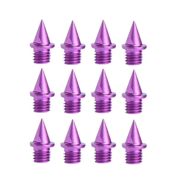 12 clavos para zapatillas de atletismo, antideslizantes y puntiagudos, para campo a través Violeta
