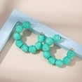 thumbnail image 4 of Colorful Statement Raffia Hoop Dangle Earrings for Women - Boho Circle Beaded Earrings - Fun Summer Rattan Beach Vacation Jewelry Teacher Gifts, 4 of 5