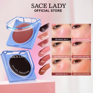 SACE LADY Color Changing Black Blush Stick Black to Pink Jelly Blush Multi-Use Lip & Cheek Tint with Dewy Finish 05 CORAL BUTTER