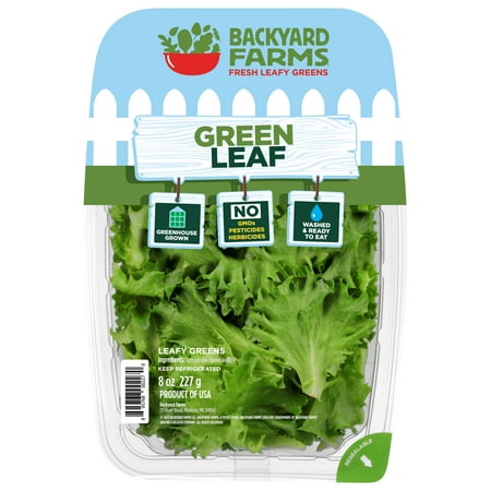 Backyard Farms Green Leaf Pre-Washed Lettuce, 8 oz Resealable Package, Fresh