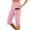 Pink, variant on Puliio Womens Capri Pants Print Slim Fit Mid Waist Drawstring Pant With Pockets Summer Fashion Comfortable Sport Trousers