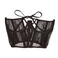 thumbnail image 4 of Cinturón de corsé de encaje ajustable con ballenas para mujer, con lazo decorativo en la espalda Negro, 4 of 9