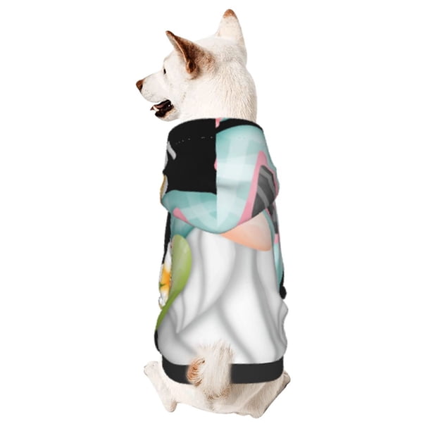 Fotbe Summer Gnome,Cute Gnome Sudadera con Estampado para Perros Pequeños – Suéter con Capucha para Mascotas, Tela Suave de Forro Polar con Bolsillo-XX-Large