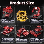 STEM Robot Toys for Kids Ages 14+, 5-in-1 Remote Control and APP Programmable Robot Toys - 495 Pcs DIY Building Science Educational Kit, Building Block Birthday Present for Teen Boys Girls