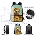 thumbnail image 4 of Uorisanigo Sunflower Sloth Backpack for Boys Girls Set of 4 Backpack with Insulated Lunch Bag Pencil Case Water Bottle Sleeve 17 inch Daypack for Primary Middle Bookbag, 4 of 7