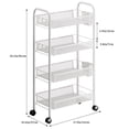 thumbnail image 6 of Thehsnt 5-Tier Rolling Storage Cart - 360° Spin Metal Wire Shelves with Locking Wheels, Space-Saving Organizer for Kitchen/Pantry/Bathroom, Rust-Resistant Black Shelving Unit, 6 of 13