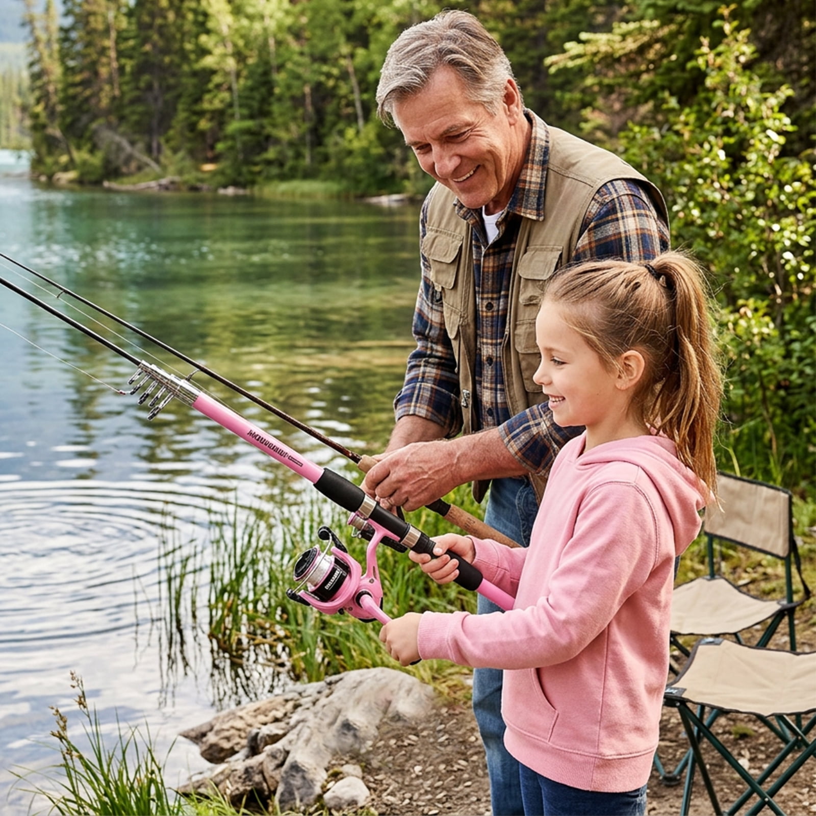 iFaveorr 65 inch Fishing Rod and Reel Combos, Fishing Rod with EVA Material Grip, Telescopic Fishing Gear with Reel Combo Kit with Tackle Box Fishing Line, Gift for Kids and Fishing Beginner