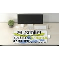 thumbnail image 2 of Saying Computer Mouse Pad, Smile is the Prettiest Thing You Can Wear Phrase with Color Splashes, Rectangle Non-Slip Rubber Mousepad Large, 31" x 12" Gaming Size, Apple Green Blue White, by Ambesonne, 2 of 2