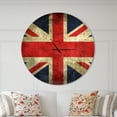 thumbnail image 2 of Designart 'Vintage UK Flag ' Modern wall clock, 2 of 6
