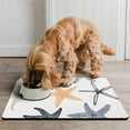 thumbnail image 2 of Sand & Starfish Dog Bowl Mat - Waterproof Pet Food Catcher - Multi-Layer Absorption for Dry Floors, 2 of 3