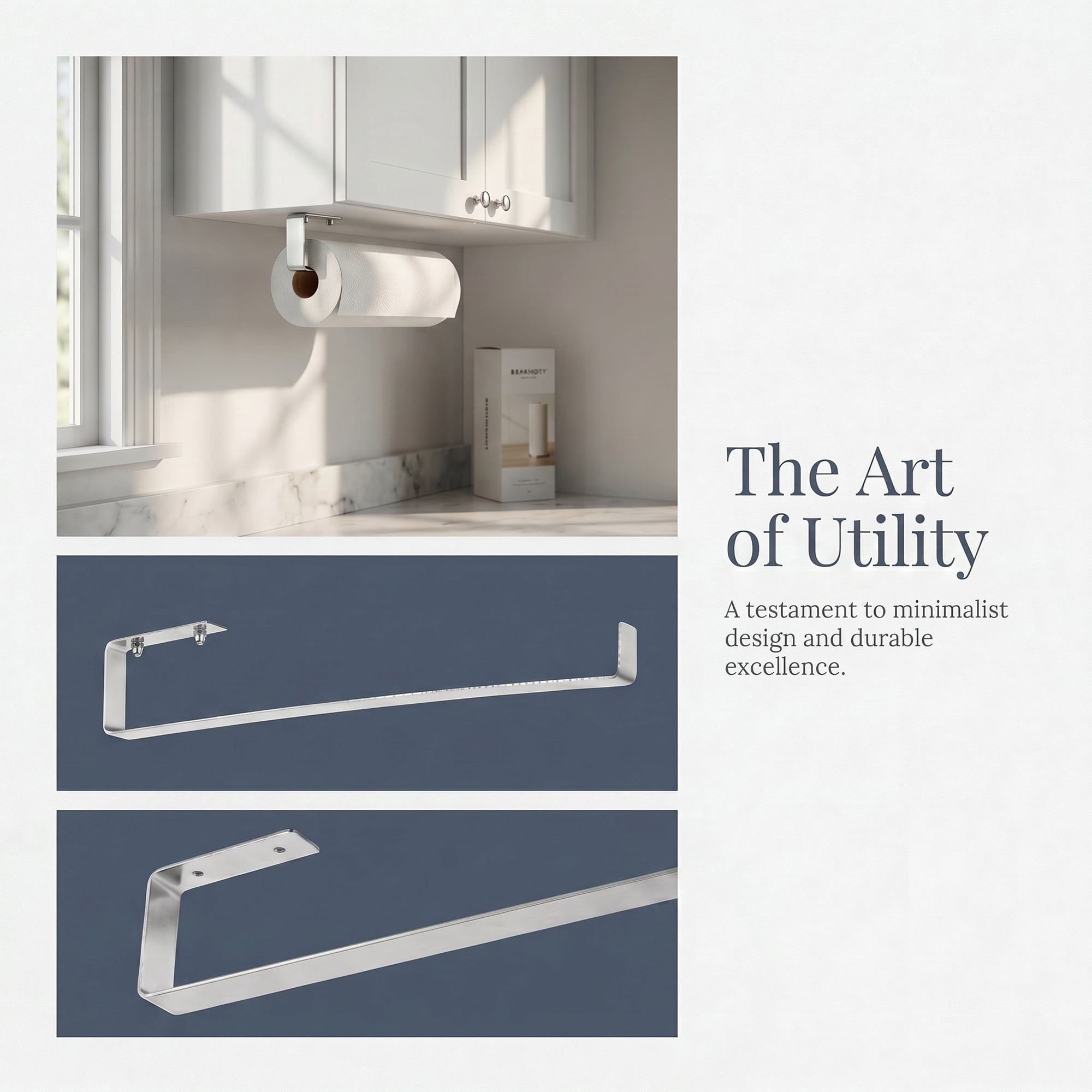 Unique Bargains Stainless Steel Wall Mount Paper Towel Holder Silver 8.3x0.8inch