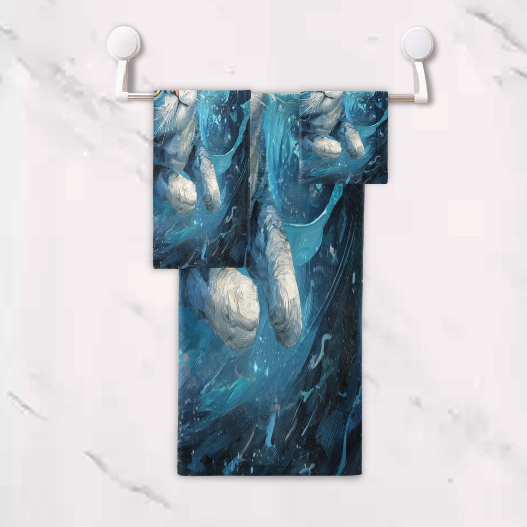Three-Piece Towel Set Face Towel Towel Set Hand Towel Bath Towel Cotton Bath Towels Bath Towel Sets Hand Bath Towels Cute Cat