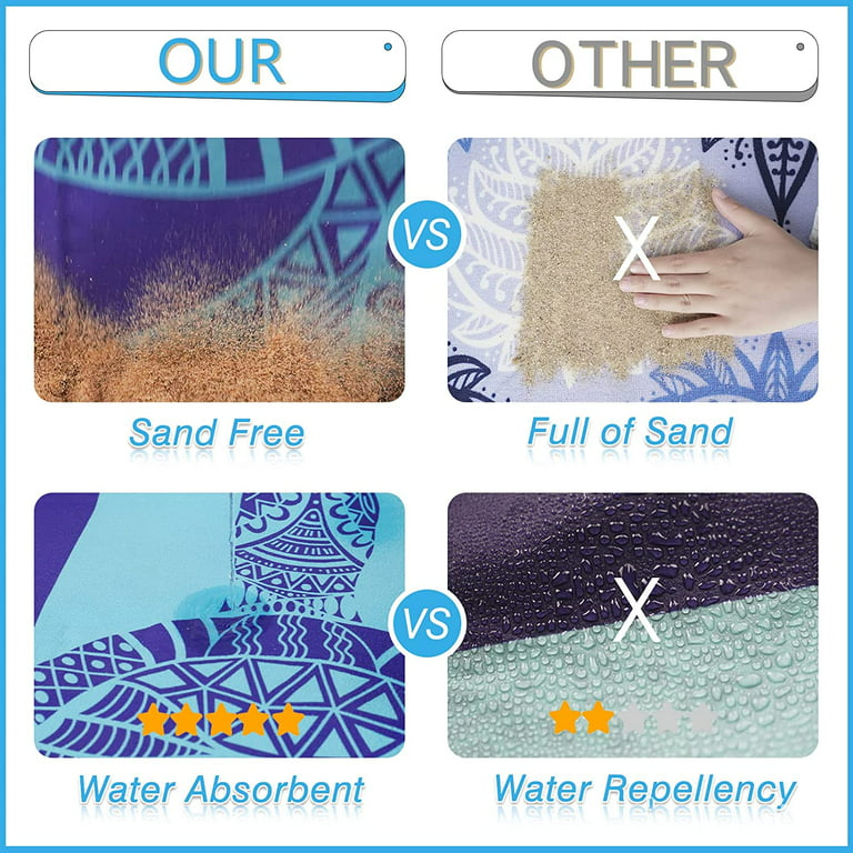 Oversized Microfiber Pool Sandproof Beach Towel - 72x36Quick