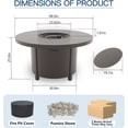 thumbnail image 6 of Gotland 5-Piece Outdoor Patio Dining Set, 48 Inch Round Propane Fire Pit Table with 4 Swivel Rocking Chairs, All Weather Patio Conversation Furniture for Backyard Deck Garden, Navy Blue, 6 of 7