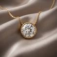 thumbnail image 3 of Rosec Jewels Lab Grown Diamond Solitaire Necklace for Women - IGI Certified - 2 Ct - E-VS1 Grade - Gift for Special Occasions, 14K Yellow Gold, 3 of 8