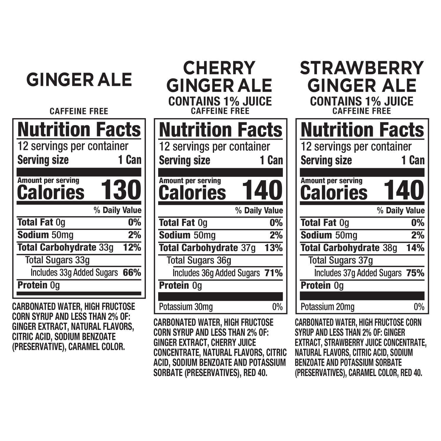 Canada Dry Ginger Ale Soda Summer Variety Pack, 12 fl oz Cans, 36 Pack