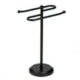 thumbnail image 2 of J&V TEXTILES Classical Steel Towel Rack Holder Stand with 2 Hanging Rings for Bathroom Vanity Countertops - Space Saving Hand Towel Holder Matte Black, 2 of 5