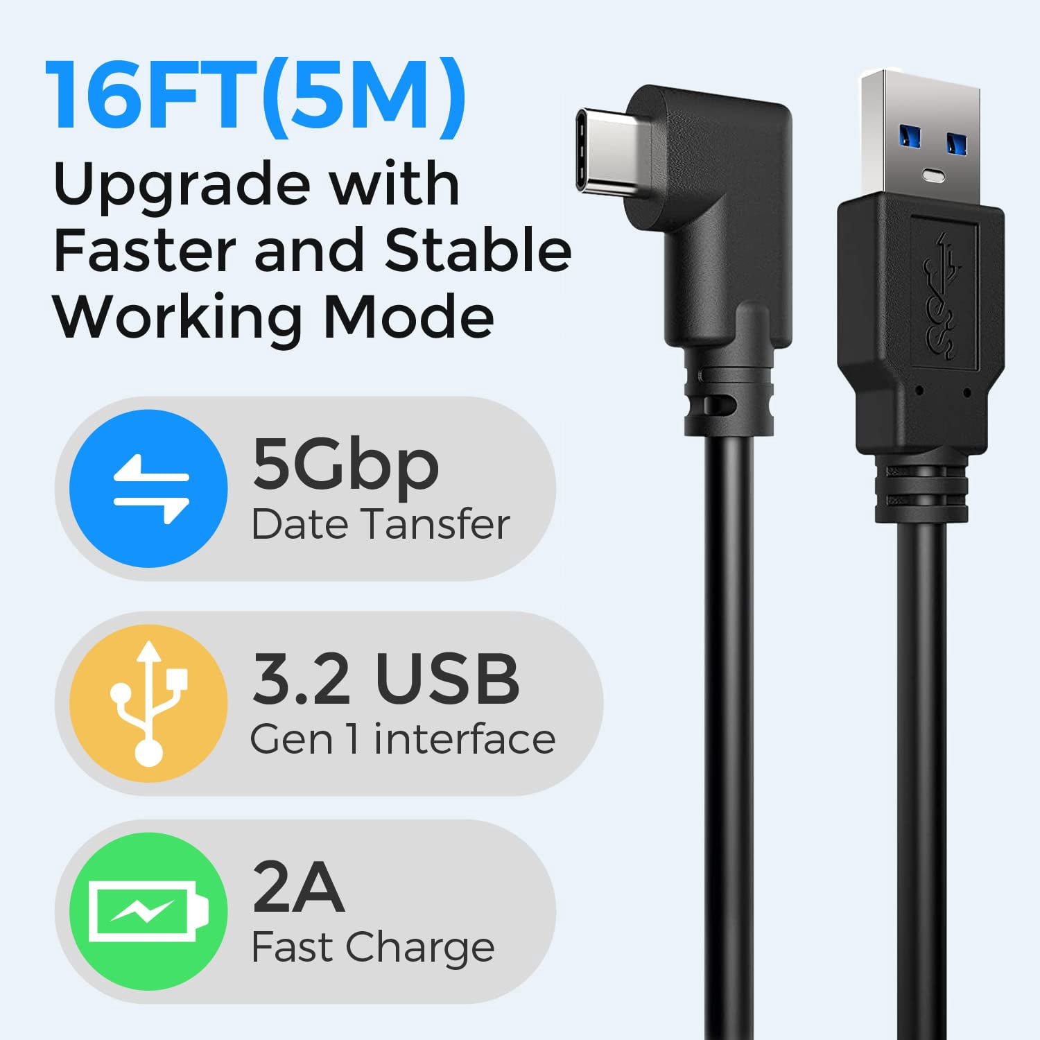 Prociv Link Cable Compatible with Meta Quest 3/2, Extend Playtime