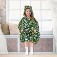 thumbnail image 7 of FORMRS Wearable Blanket Hoodie with Sleeves for Kids Cozy Flannel Sweatshirt, Flourish Flowers Pattern, 7 of 7
