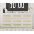 thumbnail image 4 of Luku Rattan 9 Drawer Dresser with Charging Station, Wide Farmhouse Chest for Bedroom or Living Room, 4 of 9