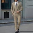 thumbnail image 5 of i·FineLong Men's Beige 3-Piece Suit Set - Daily Business Office Work/Professional Meeting Outfit (Jacket+Vest+Pants), 5 of 8