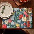 thumbnail image 4 of Pioneer Flower Floral Print Pattern Summer Placemats Table Placemats Set Of 6-Linen Kitchen Washable Placemats Table Mats 12x18 Inch Non-Slip Heat Resistant, 4 of 5