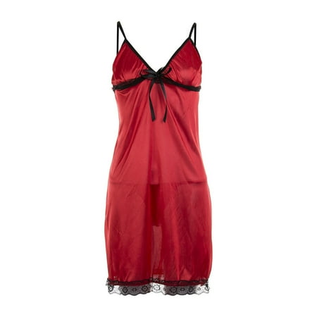 

Lingerie Women Silk Lace Robe Dress Babydoll Nightdress Nightgown Sleepwear