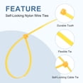thumbnail image 3 of Uxcell 100Pcs 8 inch Length Cable Zip Ties Self-Locking Nylon Wire Tie Wraps Heavy Duty for Indoor and Outdoor Yellow, 3 of 6