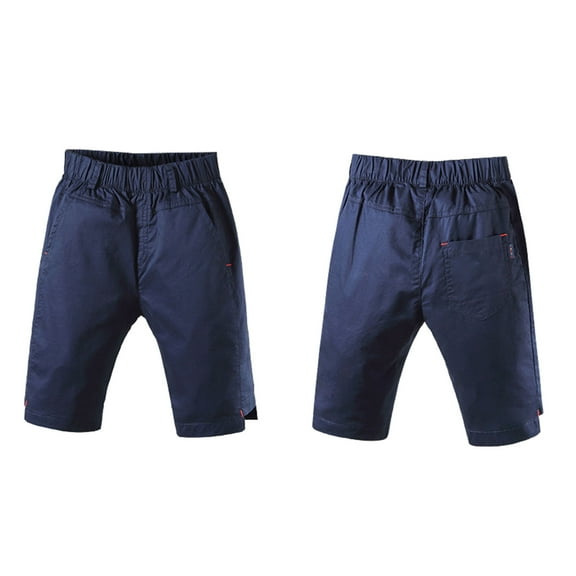 Kiijoy Boy's Summer Casual Cotton Shorts Solid Color Lightweight Pullon Shorts, Sizes 18-24 Months