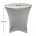 thumbnail image 2 of Your Chair Covers - 30 x 30 inch Lowboy Cocktail Round Stretch Spandex Table Cover Silver for Wedding, Party, Birthday, Patio, etc., 2 of 4