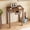 Walnut-23.6 in, variant on BESKADI Solid Wooden Desk with Drawers - 24 x 16 Inch Narrow Desks, Rubberwood Mid Century Modern Desks, Small Writing Desk for Bedroom|Small Spaces - Walnut Color