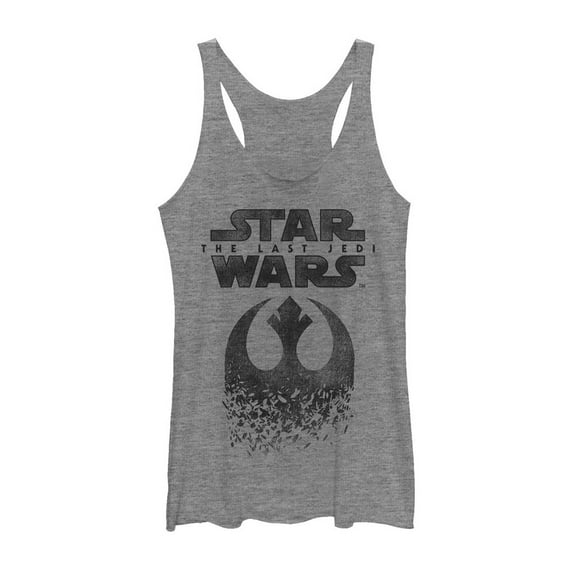 Women's Star Wars The Last Jedi Rebel Logo Fleck Racerback Tank Top Gray Heather X Small