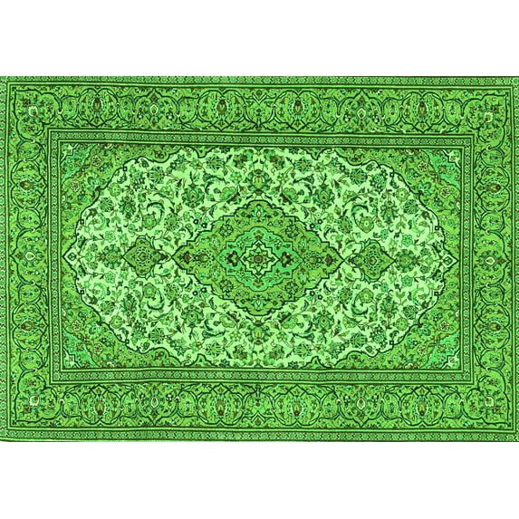 Ahgly Company Indoor Rectangle Persian Green Traditional Area Rugs, 3' x 5'
