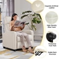 thumbnail image 6 of Alden Design Faux Leather Push Back Theater Recliner Chair with Footrest, Beige, 6 of 10