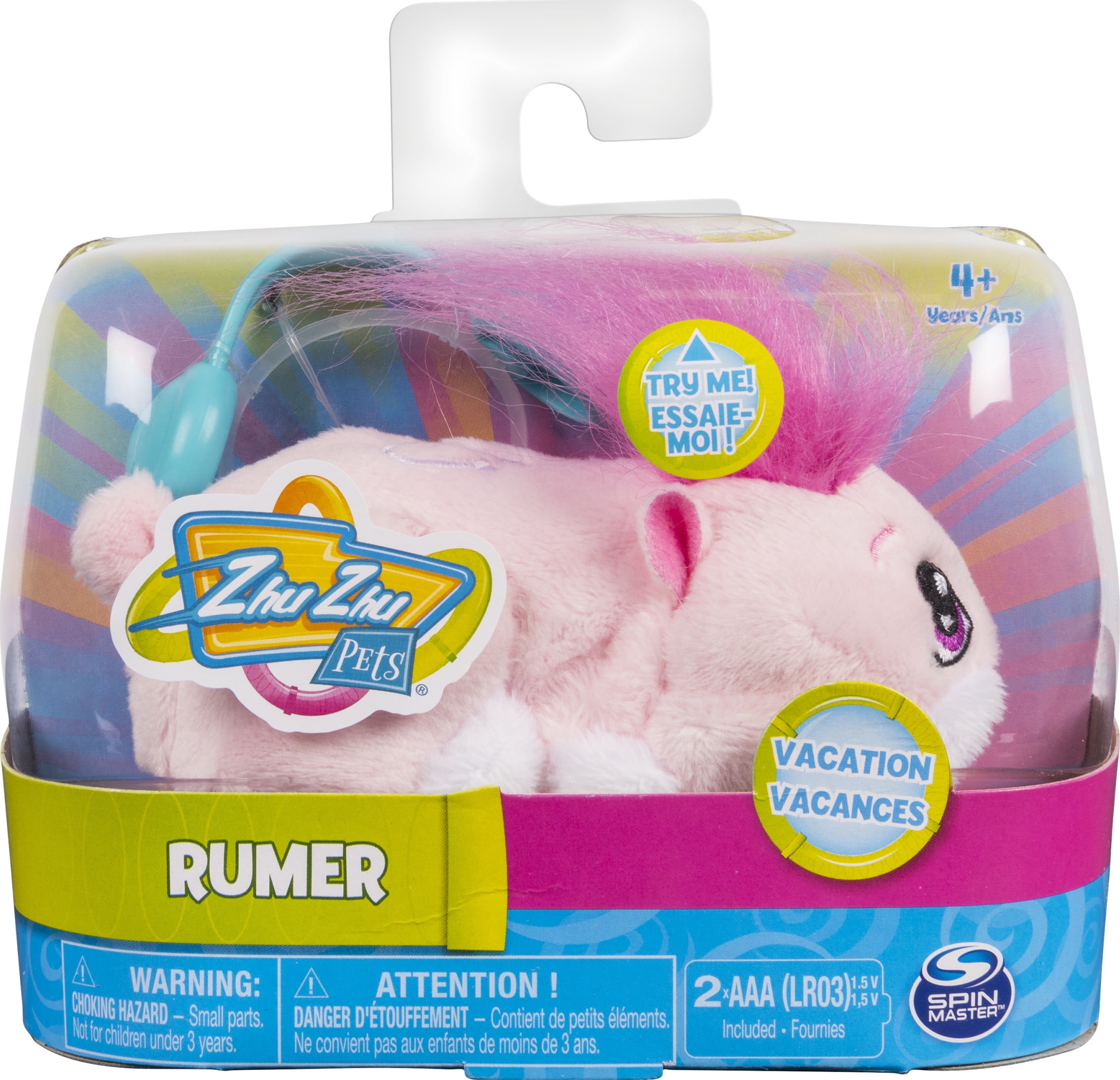 Birthday Party Pipsqueak Zhu Zhu Pets yellow and pink Hamster Toy with party hat 