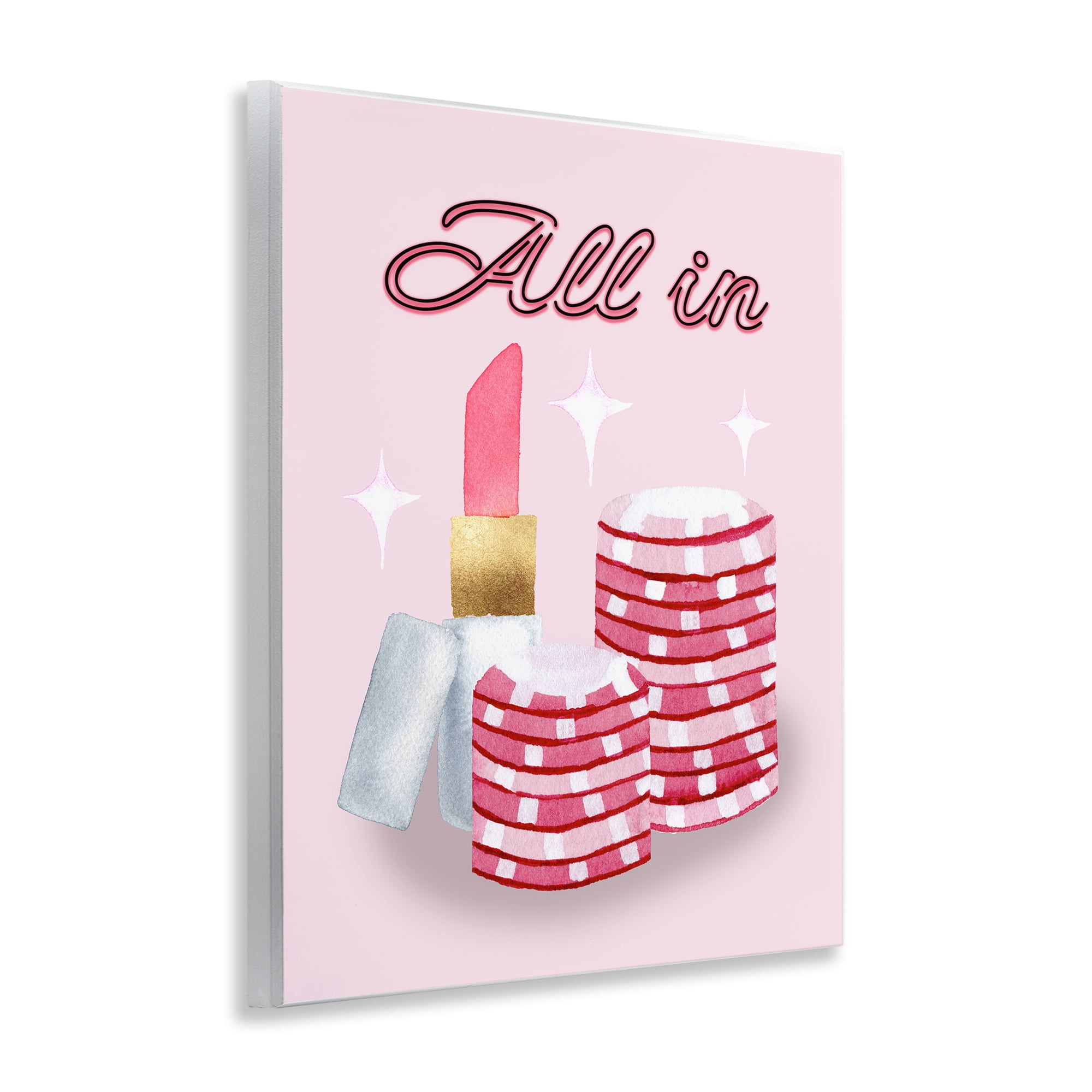 All In Poker Chips & Lipstick Wall Plaque Art, design by Nina Jacobs