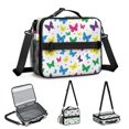 thumbnail image 5 of Butterfly and Polka Dot Multicolor Pattern Insulated Lunch Bag with Shoulder Strap and Bottle Holder,Bento School Lunch Bag Box,11x9.5x3.5 Inches, 5 of 5