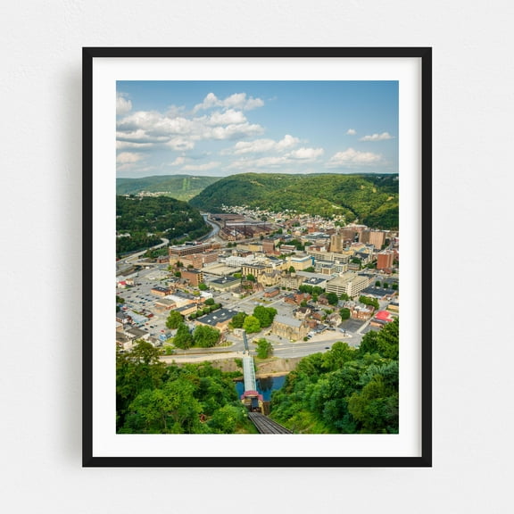 From the Incline, Johnstown 01 - Johnstown Pennsylvania Photography Black Framed Wall Art Print 16 x 20 inches