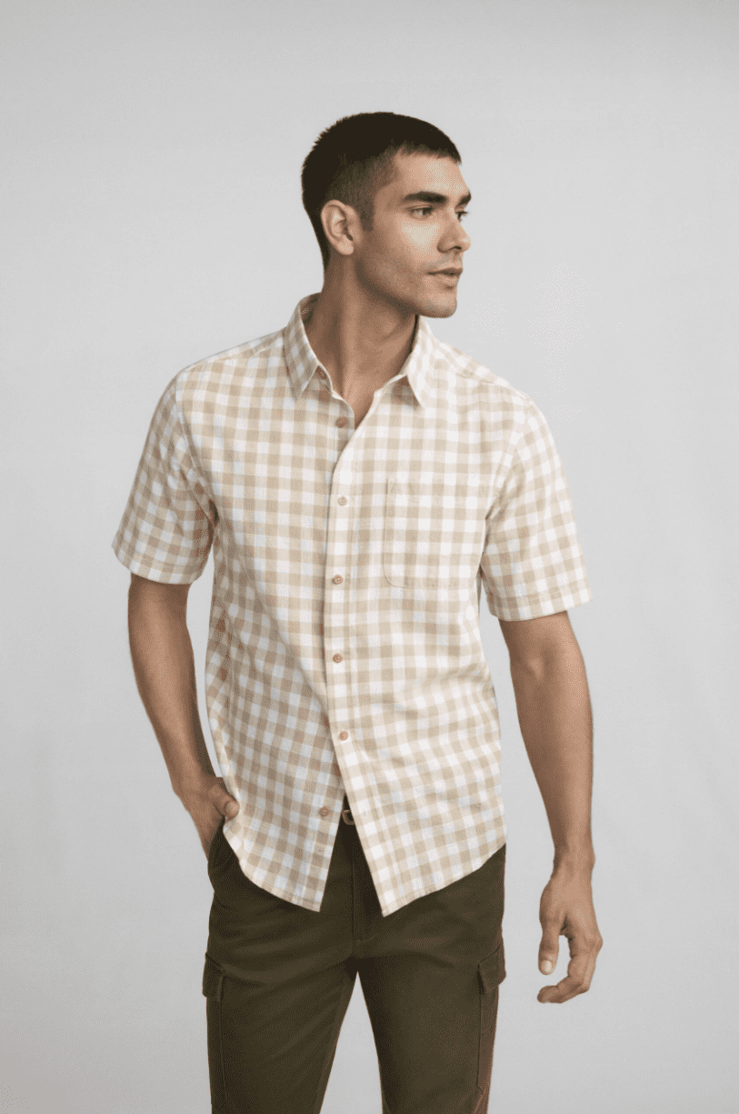 George Men's & Big Men's Modern Fit Poplin Button Up Shirt with Short Sleeves, Sizes XS-5XL