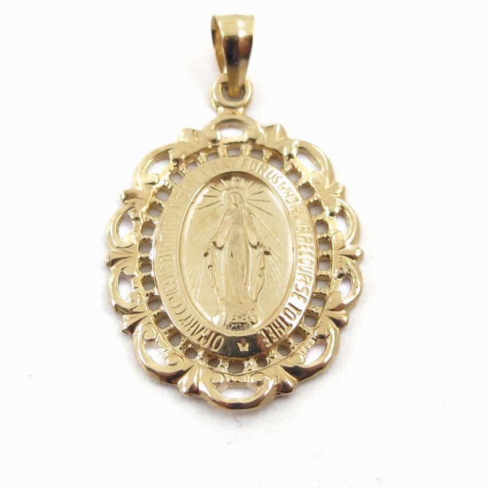 Details about   Mens Womens 10K Yellow Gold Virgin Mary Religious Charm Pendant Small Tiny Gifts 
