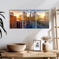 thumbnail image 3 of Elephant Stock Toronto Downtown Sunrise Wall Art - Horizontal Multi Panel Canvas - Living Room Wall Decor - Architecture Multi Panel - Gray And Brown Decor - 26" x 12", 3 of 8
