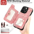 thumbnail image 4 of Phone Case for iPhone 14 Pro Max 6.7 inch Wallet Cover with Screen Protector and Wrist Strap Lanyard RFID Credit Card Holder Ring Stand iPhone14promax 5G i Phone14Max Plus iPhone14 ProMax Women Pink, 4 of 7