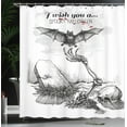 thumbnail image 4 of Ambesonne Halloween Shower Curtain, Skull Zombie, 69"Wx84"L, Black White, 4 of 5